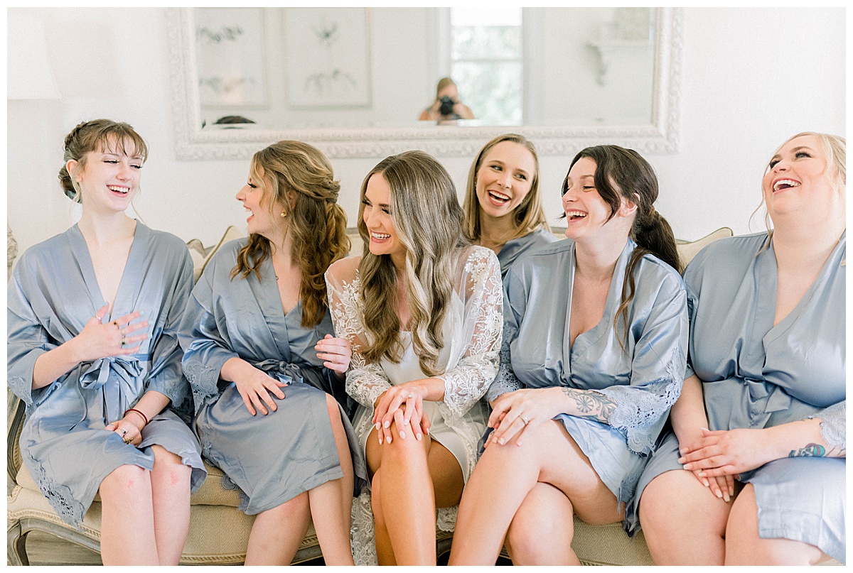 Abella wedding bridesmaids laughing