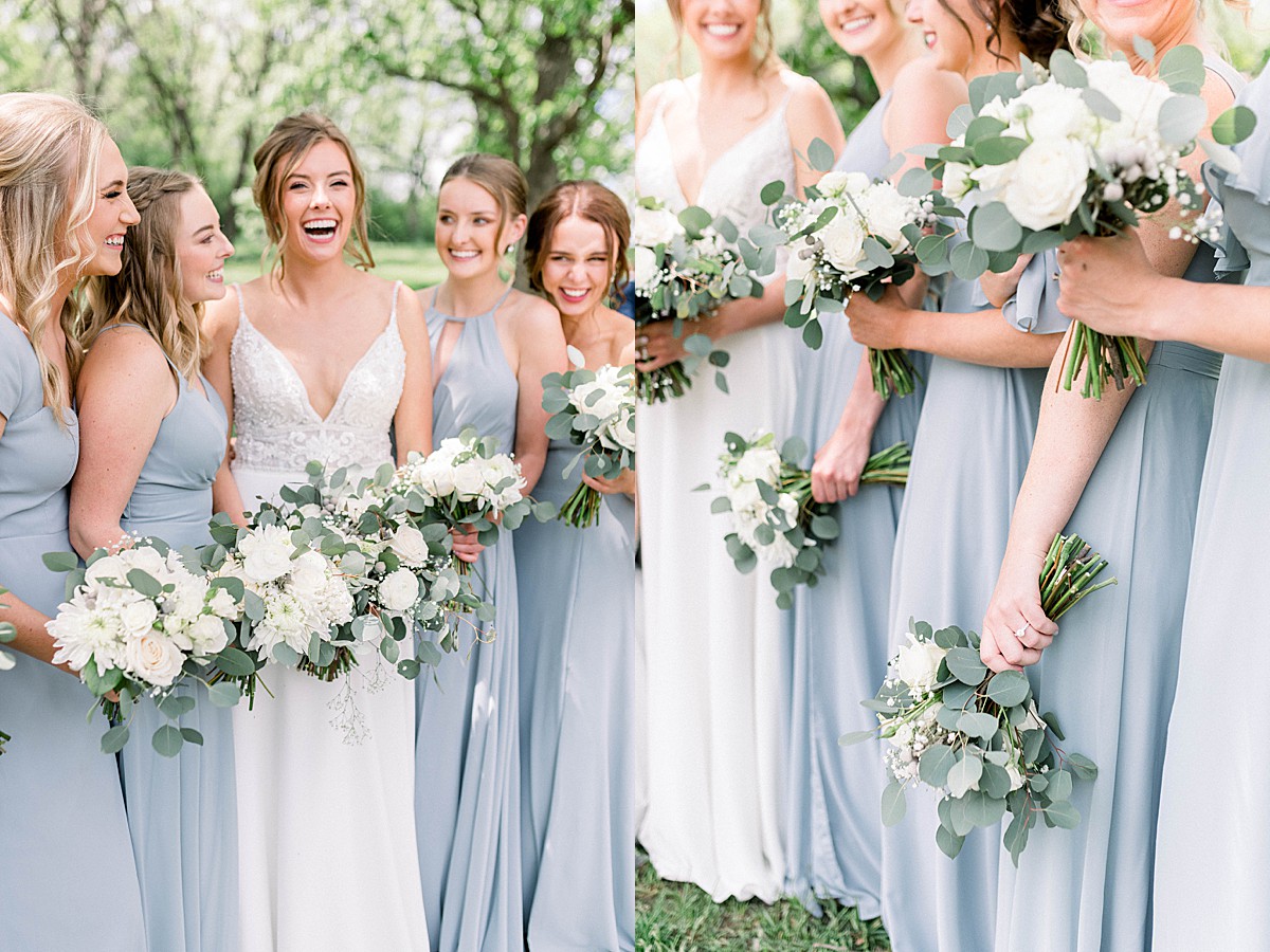 Dusty blue bridesmaids dresses